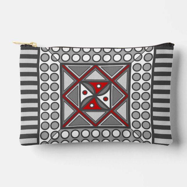 Alternating Geometric Accessory Pouch (Front)