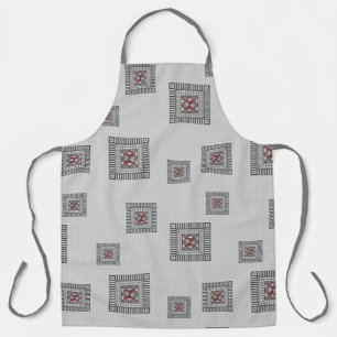 Alternating Geometric All-Over Print Apron