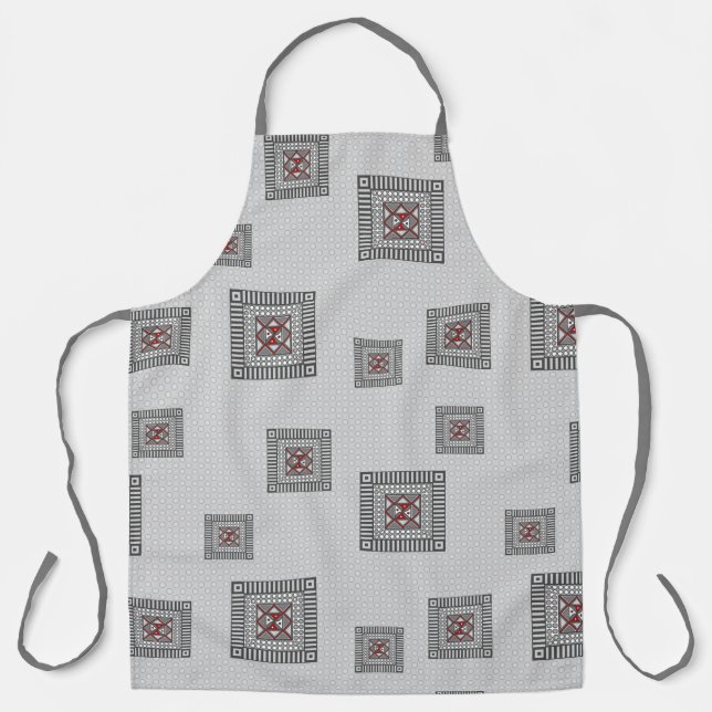 Alternating Geometric All-Over Print Apron (Front)