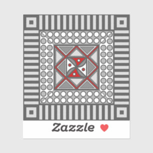 Alternating Geometric Contour Sticker