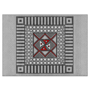 Alternating Geometric Glass Cutting Board