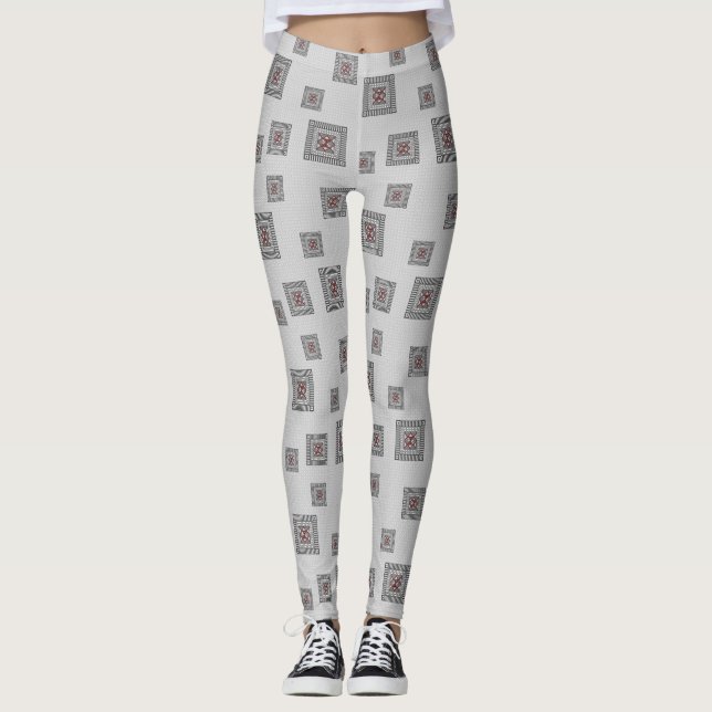 Alternating Geometric Leggings (Front)