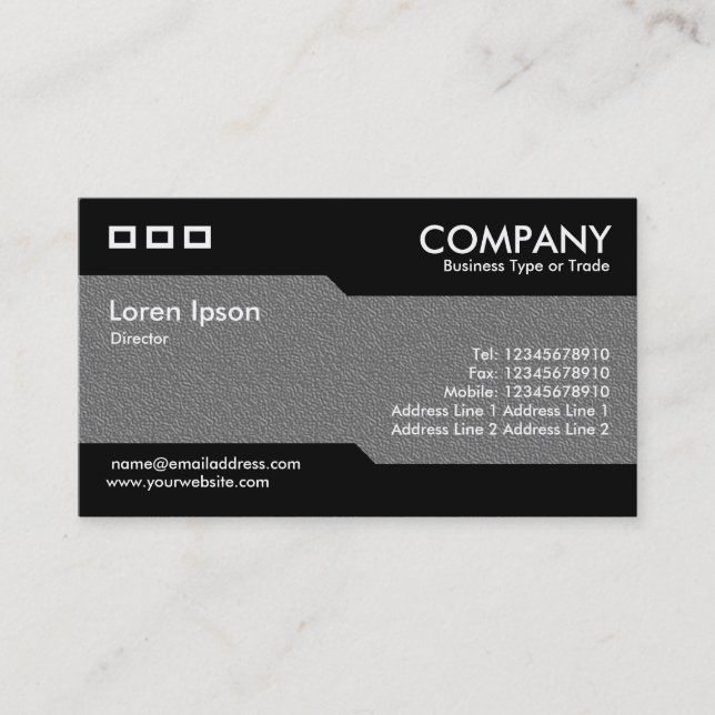 Alternating - Mid-Grey Embossed Texture Business Card (Front)