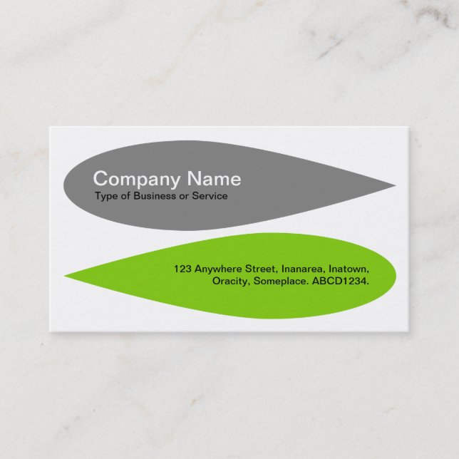 Alternating Petals - Grey and Martian Green Business Card (Front)