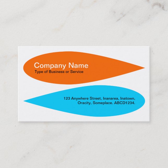 Alternating Petals - Orange and Sky Blue Business Card (Front)