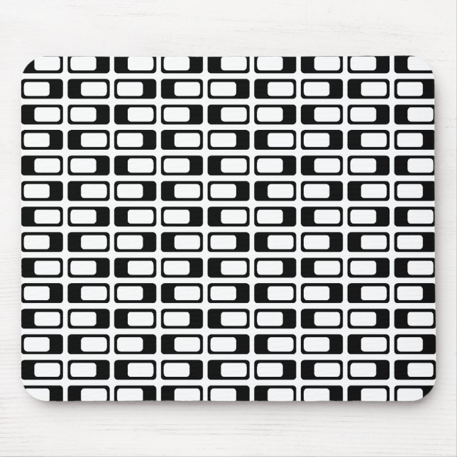 Alternating Rectangles (Black with White) Mouse Pad (Front)
