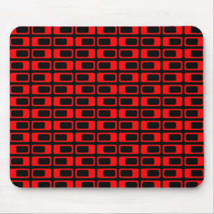 Alternating Rectangles (Red with Black) Mouse Pad
