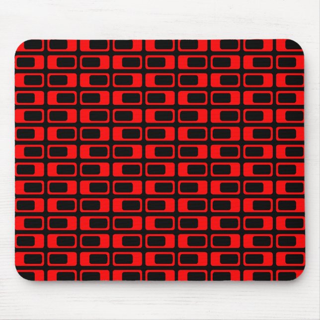 Alternating Rectangles (Red with Black) Mouse Pad (Front)