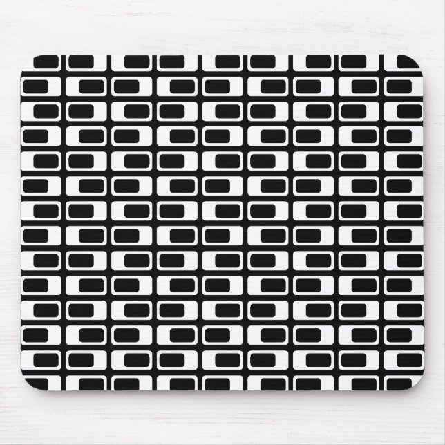 Alternating Rectangles (White with Black) Mouse Pad (Front)