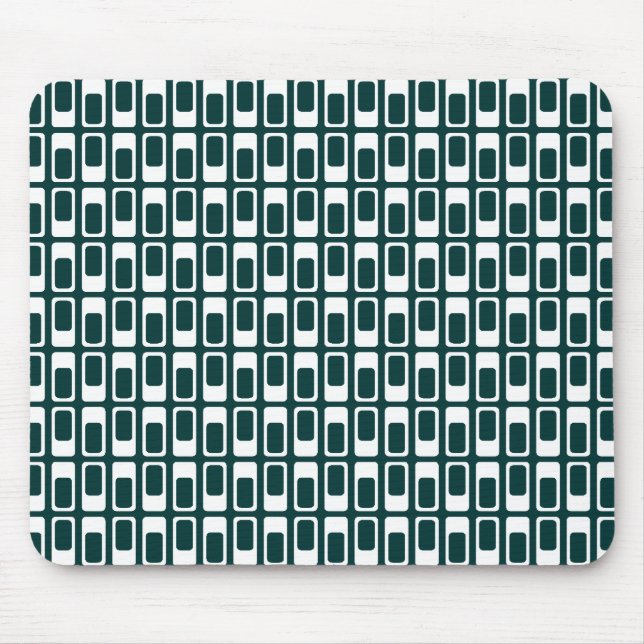 Alternating Rectangles (White with Dark Green) Mouse Pad (Front)