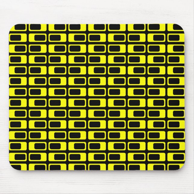 Alternating Rectangles (Yellow with Black) Mouse Pad (Front)