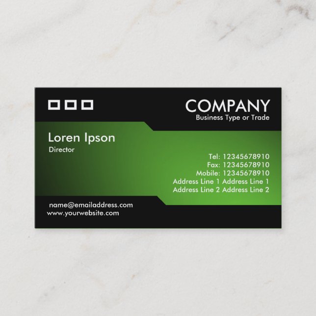 Alternating - Spot light Illuminated - Green Business Card (Front)
