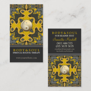 Alternative Eastern Gold Yin Yang Geometry  Business Card