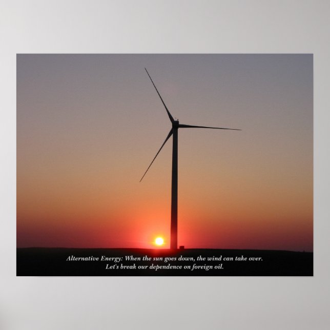 Alternative Energy: Wind & Solar Poster (Front)