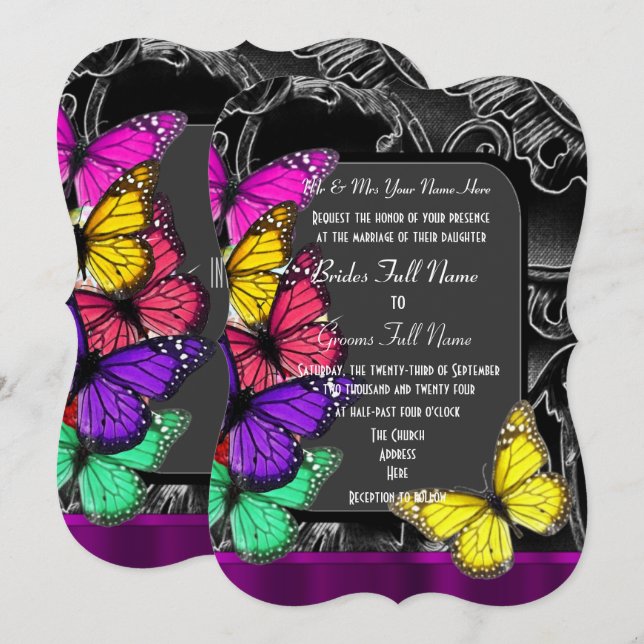 Alternative gothic butterfly invitation (Front/Back)