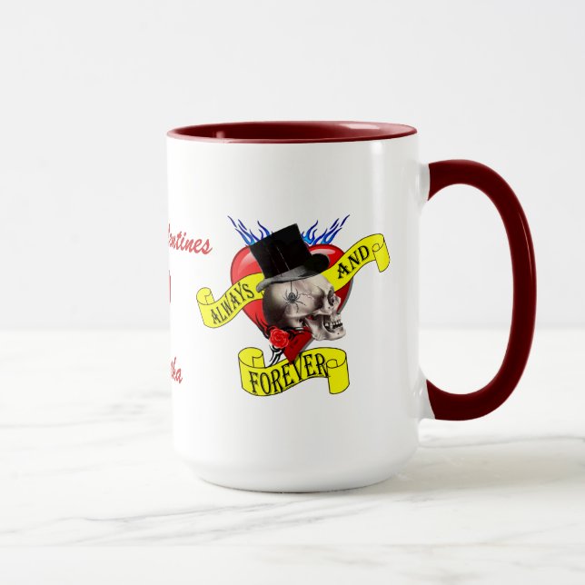 Alternative gothic rockabilly tattoo Valentines Mug (Right)