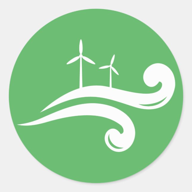 Alternative green energy wind power stickers (Front)