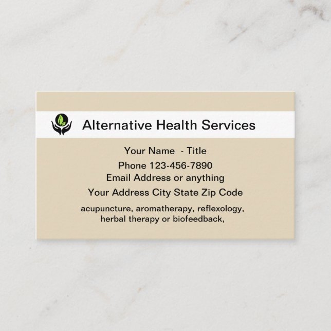 Alternative Health Care Services Business Card (Front)
