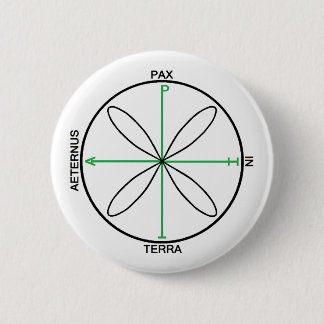 Alternative Peace Symbol 6 Cm Round Badge