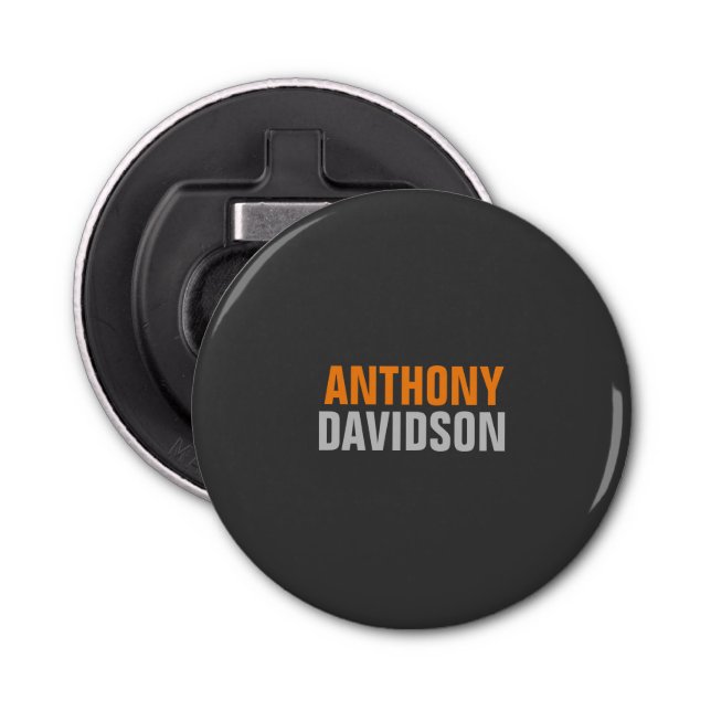 Alternative Perfect Cute Grey Orange Bold Text Bottle Opener (Front)