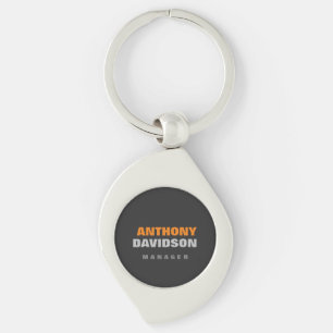 Alternative Perfect Size Grey Orange Bold Text Key Ring