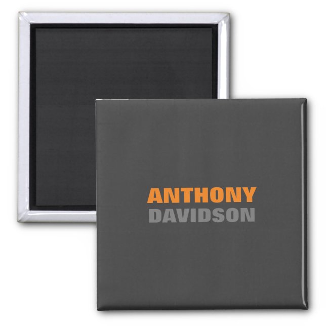 Alternative Perfect Size Grey Orange Bold Text Magnet (Front)