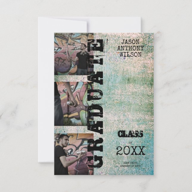 Alternative Three Photos Graduation Grunge Texture (Front)