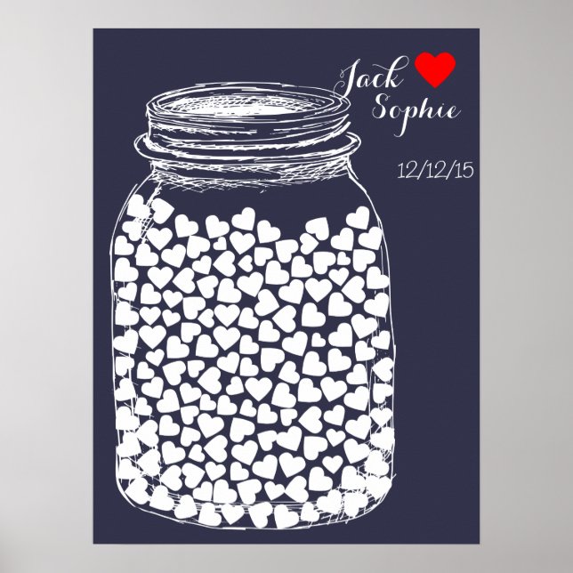 Alternative wedding guest book mason chalk 150 (Front)