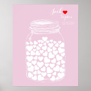 Alternative wedding guest book mason custom colour