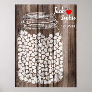 Alternative wedding guest book mason wood 150