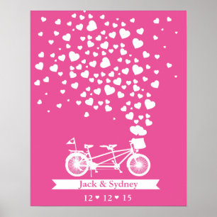 Alternative wedding guest book tandem custom colou