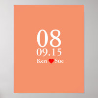 Alternative wedding guest signing book big date