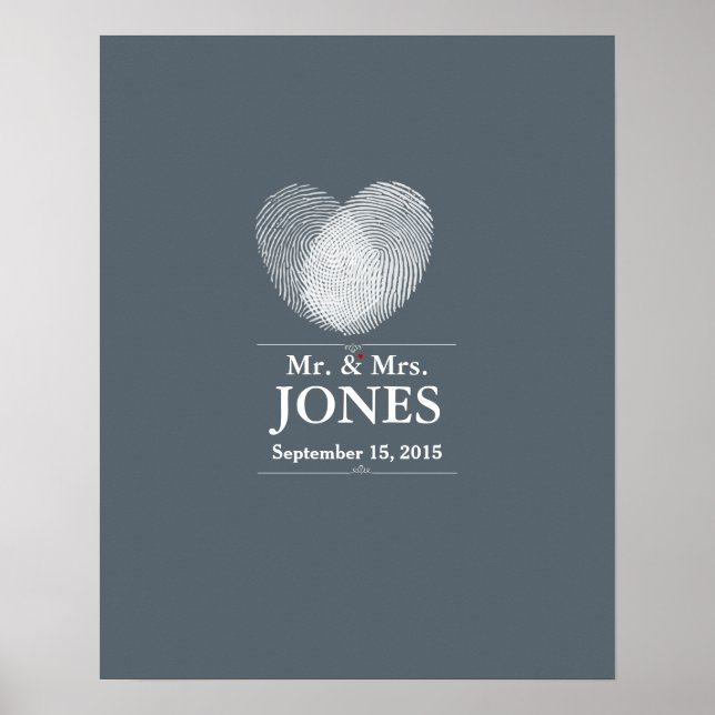 Alternative wedding guest signing book fingerprint poster (Front)