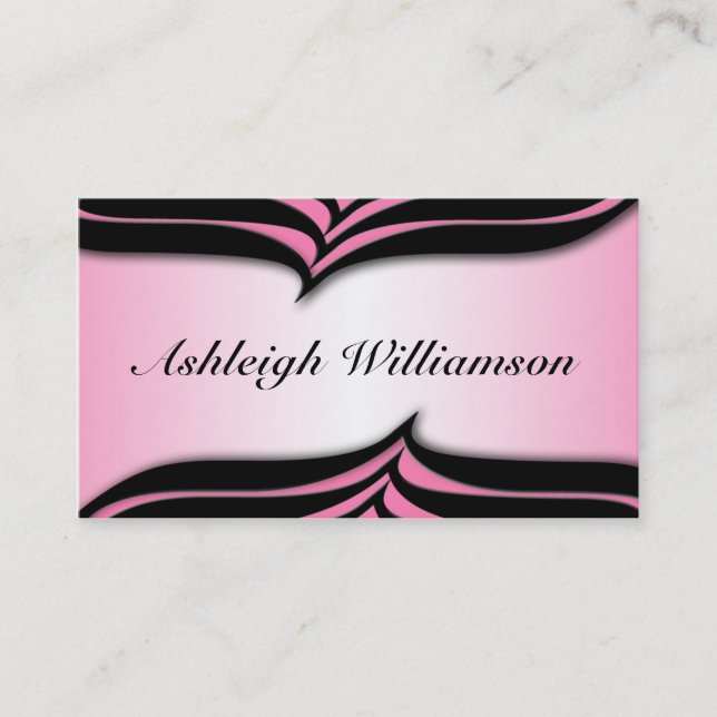 Alternative Zebra Print Pink Business Cards (Front)