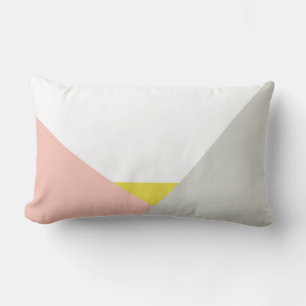 Althea Pink & Grey Abstract Colour Block Pillow