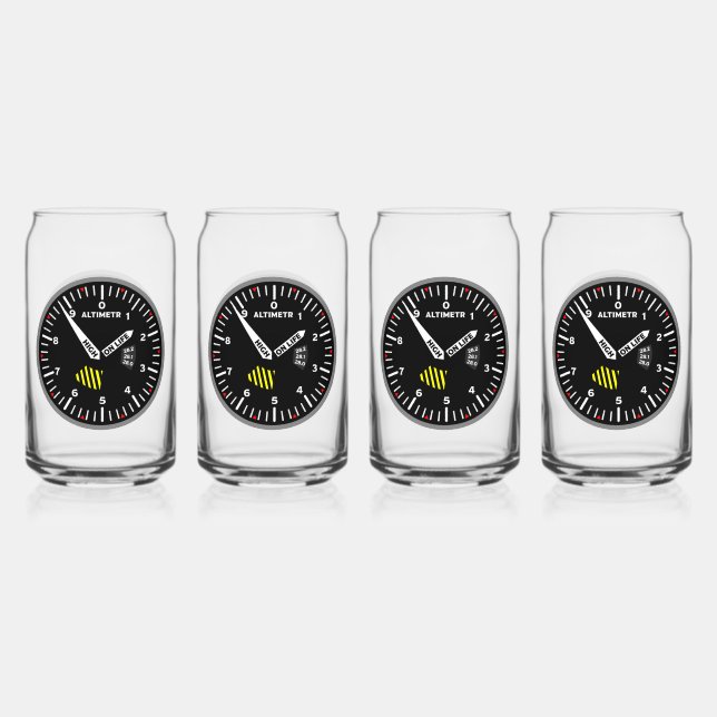 Altimetr Pilot Aviation Geek Can Glass (Front)