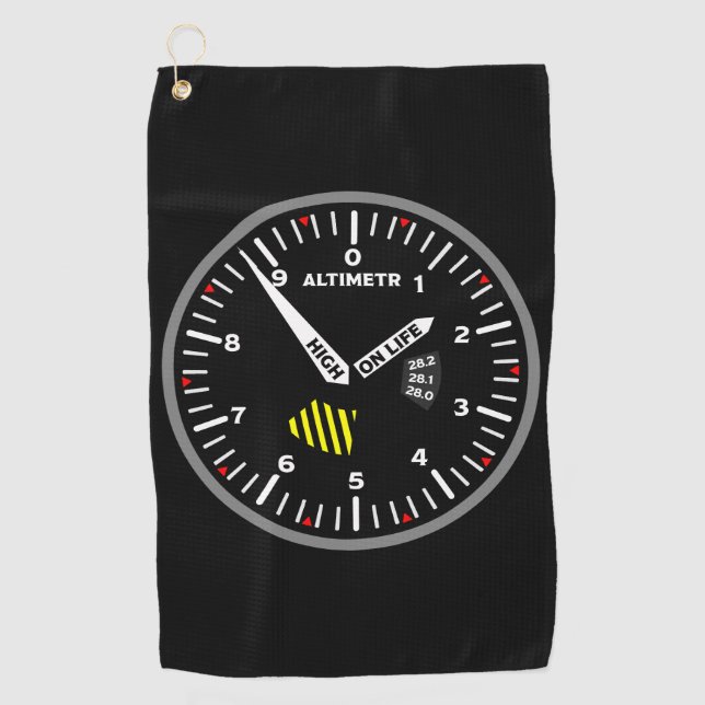 Altimetr Pilot Aviation Geek Golf Towel (Front)