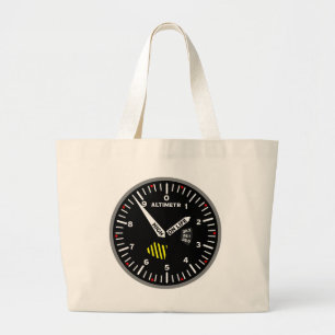 Altimetr Pilot Aviation Geek Large Tote Bag