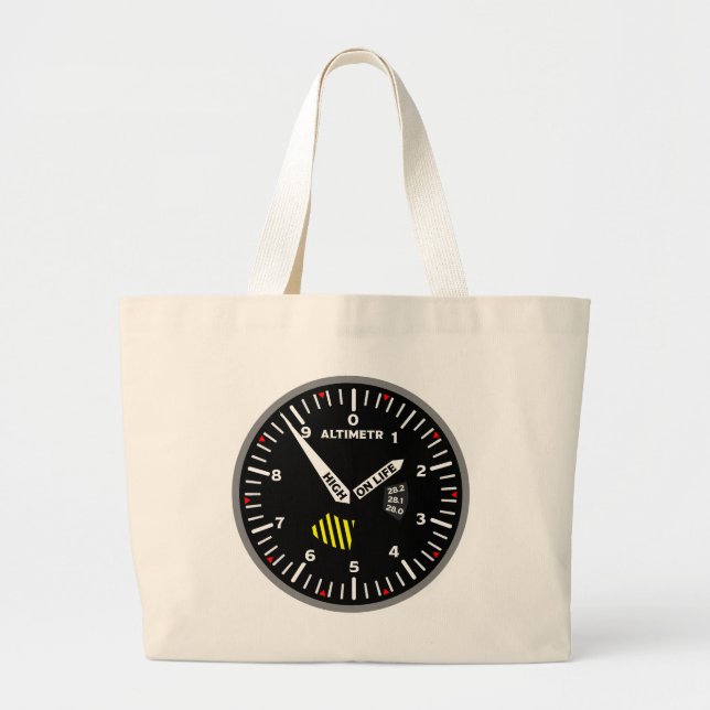 Altimetr Pilot Aviation Geek Large Tote Bag (Front)