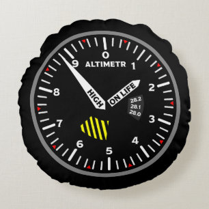 Altimetr Pilot Aviation Geek Round Cushion
