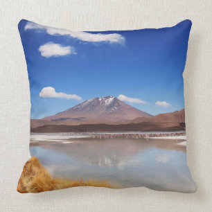 Altiplano landscape with volcano in Bolivia Cushion