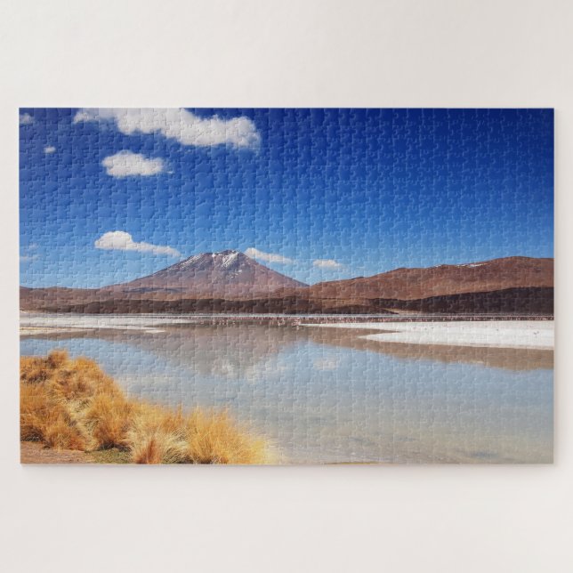Altiplano landscape with volcano in Bolivia Jigsaw Puzzle (Horizontal)
