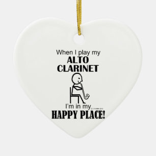 Alto Clarinet Happy Place Ceramic Ornament