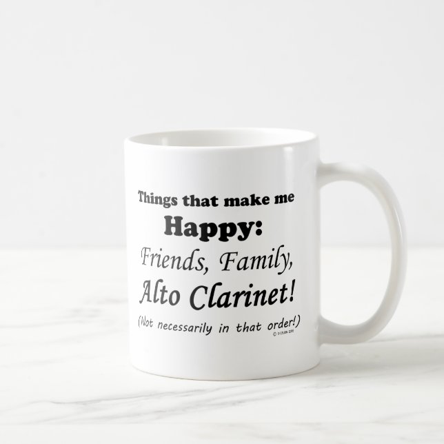 Alto Clarinet Makes Me Happy Coffee Mug (Right)