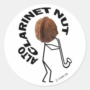 Alto Clarinet Nut Classic Round Sticker