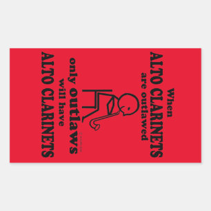 Alto Clarinet Outlawed Rectangular Sticker