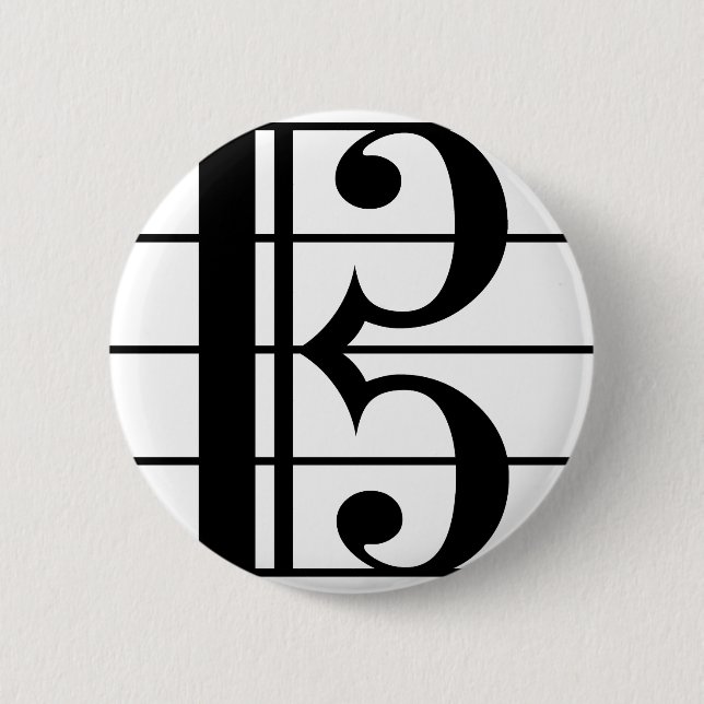 Alto Clef 6 Cm Round Badge (Front)