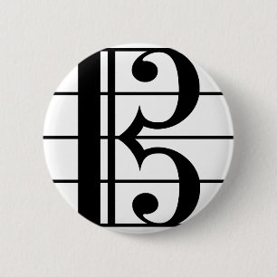 Alto Clef 6 Cm Round Badge