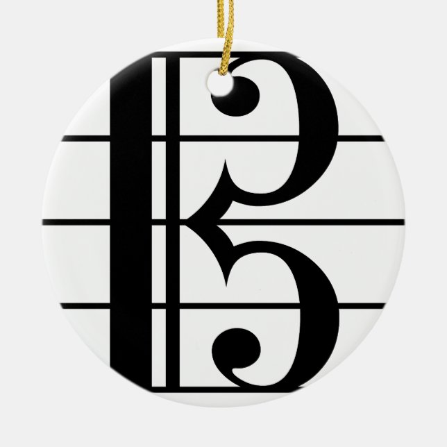 Alto Clef Ceramic Ornament (Front)