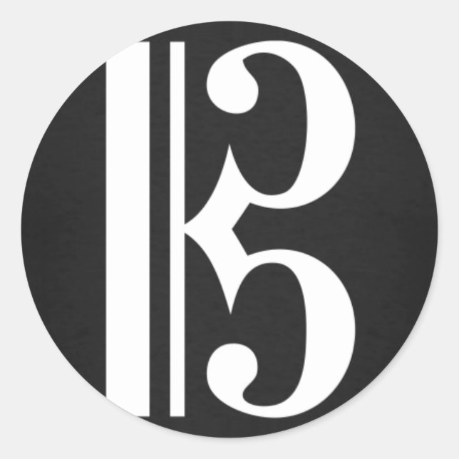 Alto Clef in Black Sticker (Front)